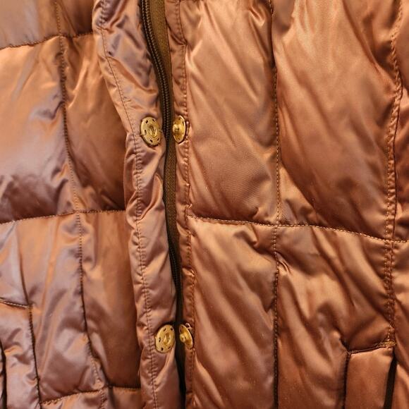 Lands End Bronze Down Puffer Coat Size Medium 10-12 - Picture 4 of 9